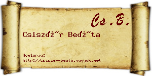 Csiszér Beáta névjegykártya