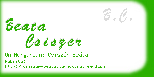 beata csiszer business card
